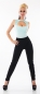 Preview: Figurbetonter Jumpsuit-Overall mit Spitzen-Verzierungen - mint /schwarz