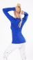 Preview: Feinstrick Pullover mit sexy Wickel-Ausschnitt in royalblau