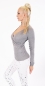 Preview: Feinstrick Pullover mit sexy Wickel-Ausschnitt in grau