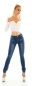 Preview: Figurbetonte Skinny Jeans mit Schleifen-Verzierung - dark blue