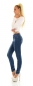 Preview: Figurbetonte Skinny Jeans mit Schleifen-Verzierung - dark blue