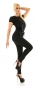 Preview: Sexy Jumpsuite mit Spitzenverzierung und Schmucksteinen in schwarz