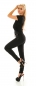 Preview: Sexy Jumpsuite mit Spitzenverzierung und Schmucksteinen in schwarz