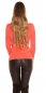 Preview: Weicher Cardigan mit tiefen V-Ausschnitt in coral