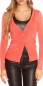 Preview: Weicher Cardigan mit tiefen V-Ausschnitt in coral