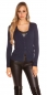 Preview: Weicher Cardigan mit tiefen V-Ausschnitt in marine