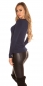 Preview: Weicher Cardigan mit tiefen V-Ausschnitt in marine