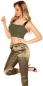 Preview: Sexy bauchfreies Crop-Top in khaki