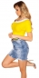 Preview: Sexy Feinripp-Shirt mit Zierschnürung - yellow sun