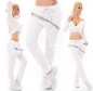 Preview: Freche Baggy-Hose mit XXL-Diagonal-Zipper in weiß