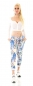 Preview: Modische Freizeithose mit frechen Skull-Prints in multicolor/blau