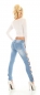 Preview: Sexy Side Bow Hose mit raffinierten Schleifen Cut Outs in blue washed