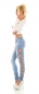 Preview: Sexy Side Bow Hose mit raffinierten Schleifen Cut Outs in blue washed