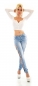 Preview: Sexy Side Bow Hose mit raffinierten Schleifen Cut Outs in blue washed