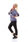Preview: Under-/Over Strickpullover mit Glitzer-Streifen in blau