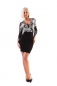Preview: Sexy Minikleid mit elegantem Oberteil in schwarz/silber