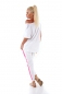 Preview: Figurbetontes Shirt mit Glossy-Silber-Print - weiß