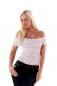 Preview: Gestreiftes Carmen-Top in beige/rosa