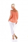 Preview: Schönes Carmen-Shirt aus feiner Häkelspitze - mandarine