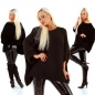 Preview: Oversize Cape Pullover mit Bouclé-Optik  in schwarz