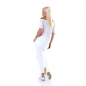 Preview: Figurbetontes Kurzarm-Shirt in Glamour-Metallic Optik - weiß
