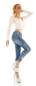Preview: Push Up Jeans mit edler Stickerei-Verzierung in blue washed