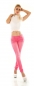 Preview: Sexy Skinny- Hüftjeans mit süssen Zier-Zippern - pink