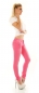 Preview: Sexy Skinny- Hüftjeans mit süssen Zier-Zippern - pink