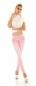 Preview: Sexy Skinny- Hüftjeans mit süssen Zier-Zippern - rosa