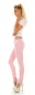 Preview: Sexy Skinny- Hüftjeans mit süssen Zier-Zippern - rosa