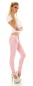Preview: Sexy Skinny- Hüftjeans mit süssen Zier-Zippern - rosa