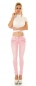 Preview: Sexy Skinny- Hüftjeans mit süssen Zier-Zippern - rosa