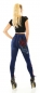 Preview: High Waist Leggings in Jeans-Optik mit Blumenprints - blau
