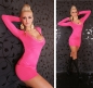 Preview: Sexy Longpullover mit transparenten Spitzen-Rücken - pink
