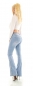 Preview: Moderne Flare Cut Jeans mit seitlicher Knopfleiste in light blue