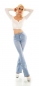 Preview: Moderne Flare Cut Jeans mit seitlicher Knopfleiste in light blue