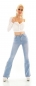 Preview: Moderne Flare Cut Jeans mit seitlicher Knopfleiste in light blue