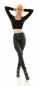 Preview: Sexy Lederlook-Hose im frechen Cargo-Design - schwarz