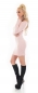 Preview: Feinstrick-Minikleid mit Umlegekragen und Glamour-Zipper in rosa