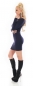 Preview: Feinstrick-Minikleid mit Umlegekragen und Glamour-Zipper in marine
