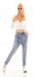 Preview: Lässige Baggy-Jeans mit Diagonal-Zipper in light blue
