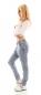 Preview: Lässige Baggy-Jeans mit Diagonal-Zipper in light blue