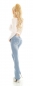 Preview: Middle Waist Bootcut-Jeans in heller Waschung - ice blue