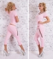 Preview: 2-teiliger Capri-Jogging Anzug mit Ketten-Verzierung - lachs