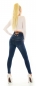 Preview: Figurbetonte High Waist Push Up Jeans im Corsage Look - dark blue