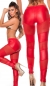 Preview: Leggings mit sexy Transparent-Einsätzen in rot