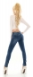 Preview: Stretch Jeans mit Schleifen-Verzierung - blue washed