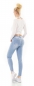 Preview: Stretch-Jeans im Used-Look mit Schrift-Prints - light blue