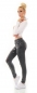 Preview: Skinny Jeans im Used-Look mit Schrift-Prints - dark grey