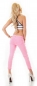 Preview: Sommerliche Röhrenjeans im Destroyed-Look - neonpink